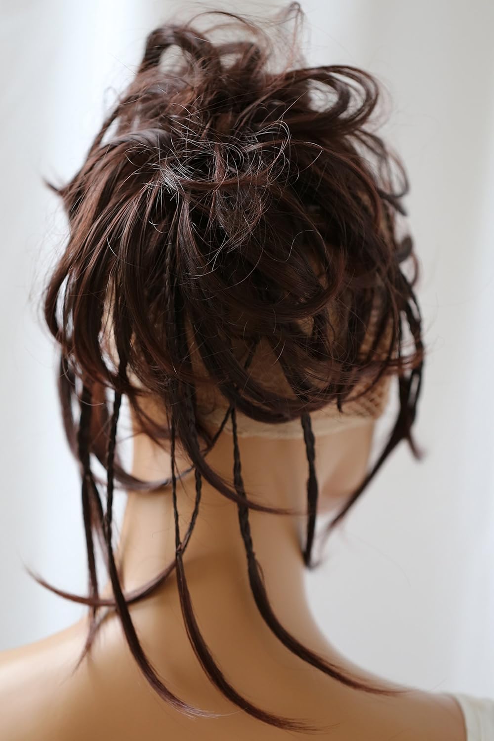CAISHA XXL Scrunchie Messy Bun Hairpiece Braided Updo Slightly Wavy Voluminous Dark Brown G7D, dark brown #2T33 G7D, Petite - Image 4