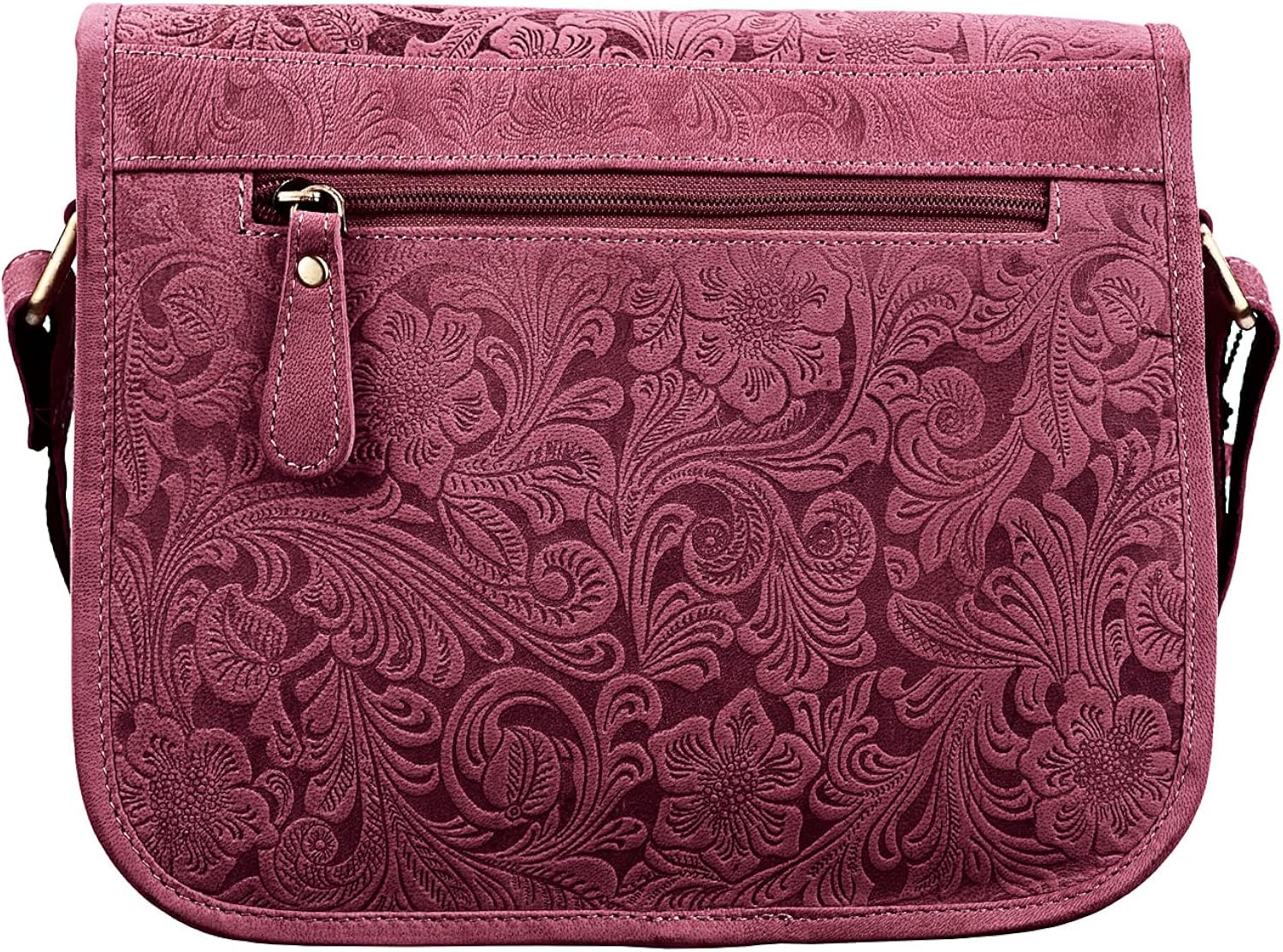 J. Wilson London Messenger Bag Women Leather Flapover 5 Litres Distressed Pink (Distressed Pink) - Image 4