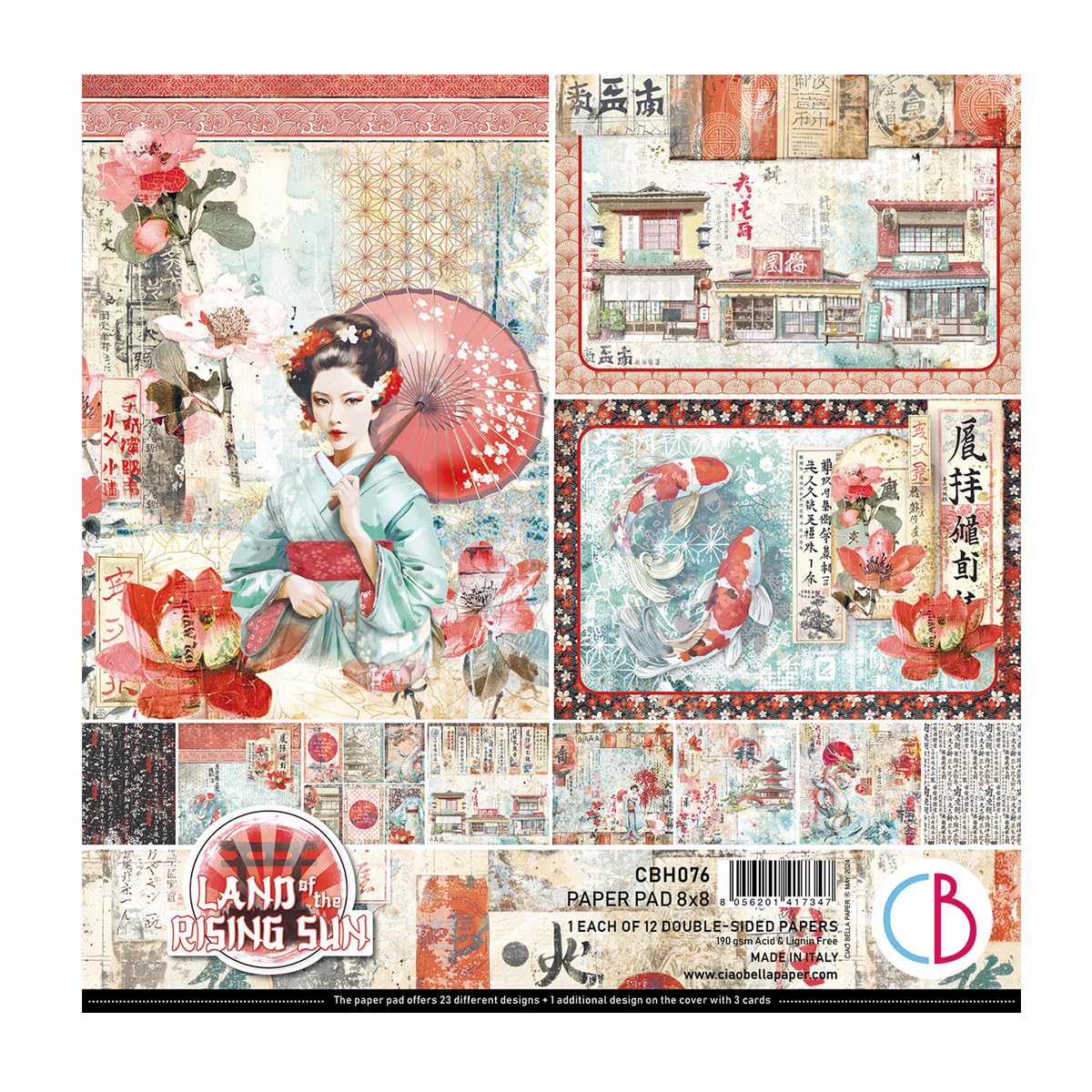 Ciao Bella Land of The Rsing Sun 8"x8" Paper Pad