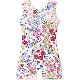 EQSJIU Gymnastics Leotards for Girls Sparkly Toddler Tumbling Outfits Dance Unitard Biketards with Shorts for Kids 1-10 Years