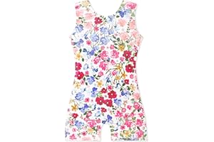 EQSJIU Gymnastics Leotards for Girls Kids Rainbow Mosaic Mermaid Butterfly Stars Leopard Galaxy Tie Dye Cosmos Leopard