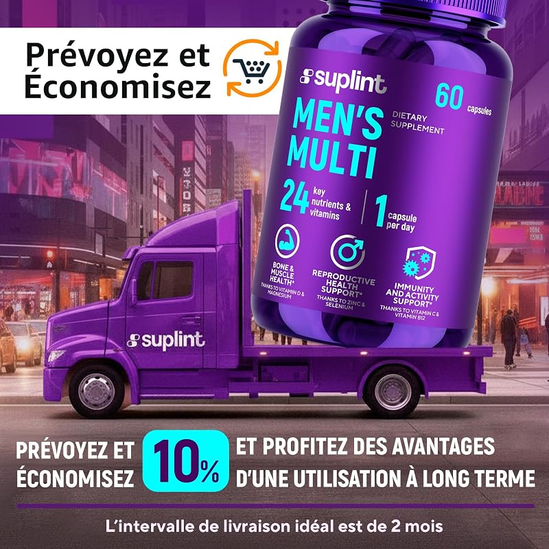 Multivitamines Homme – Vitamines, Minéraux et Compléments – 60 Gélules