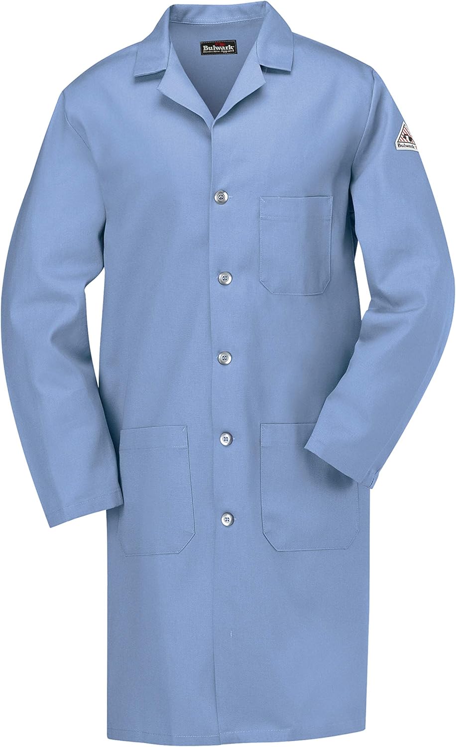 Bulwark Flame Resistant 7oz Cotton Lapel Collar Lab Coat: Clothing