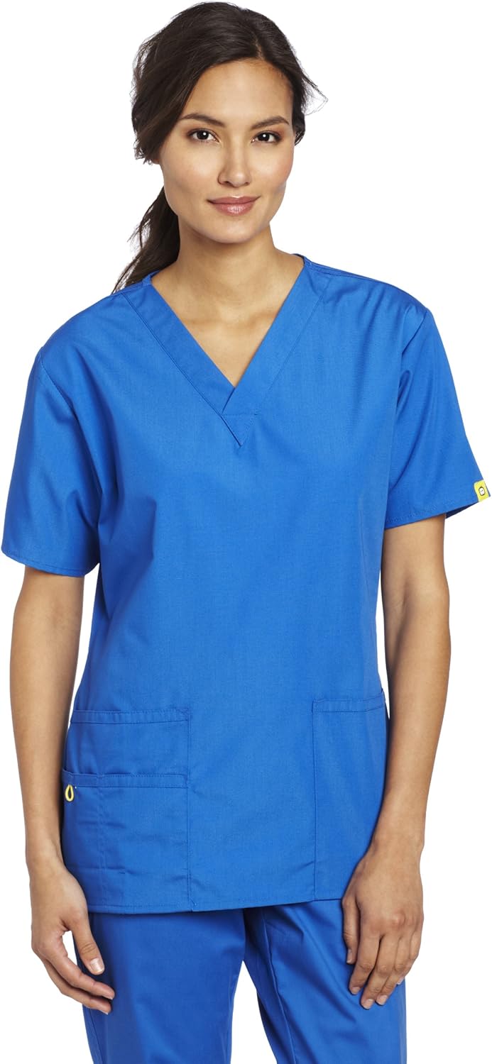 WonderWink Women's Plus Size Scrubs Bravo 5-Pocket V-Neck Top: Medical Scrubs Shirts: Clothing