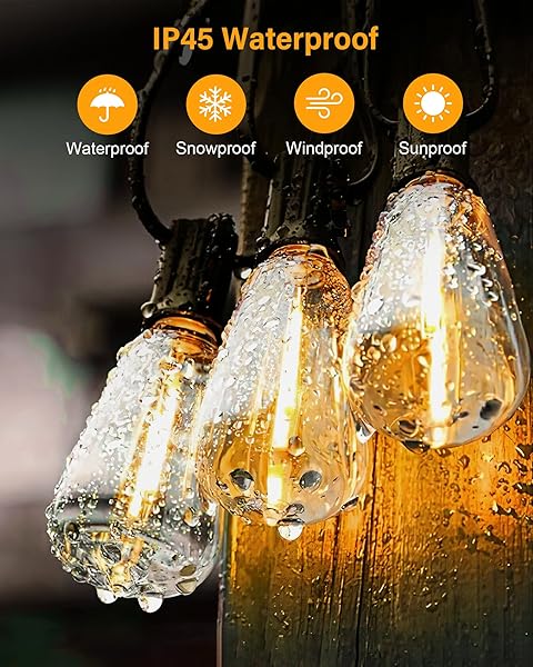 DOUKEDGE PATIO LIGHTS OUTDOOR WATERPROOF, 75FT (25FT 3PACK) OUTDOOR STRING LIGHTS WITH 39 ST38 EDISON BULBS(3 SQARE), PLUG IN HANGING LIGHT FOR PORCH, BLACONY, BACKYARD, BISTRO, GARDEN, 2700K