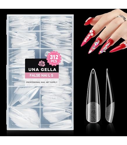 Amazon.com: UNA GELLA Square Nail Tips XXL Extra Long 504pcs Full