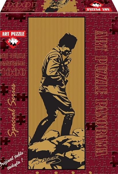 Atatrk at Kocatepe (Golden Glitter & & Flock Printing) Panoramic 1000 Piece Puzzle