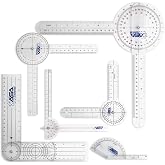 ASA TECHMED 6 Pcs 360&deg; 12, 8 and 6 Inch Medical Spinal Goniometer Angle Protractor Angle Ruler