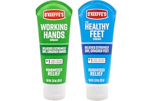 O'Keeffe's Working Hands Hand Cream (3 oz Tube) and Healthy Feet Foot Cream (3 oz Tube) - Repairing Skincare for Extremely Dry, Cracked Hands and Feet, Travel Size