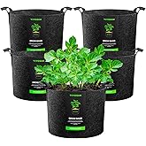 VIVOSUN 5-Pack 20 Gallon Plant Grow Bags, Heavy Duty Thickened Nonwoven Fabric Pots with Handles