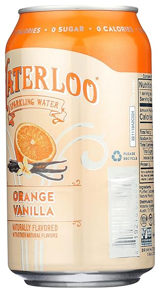 WATERLOO SPARKLING WATER ORANGE VANILLA SPARKLING WATER SGL, 12 FZ