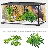 ERKOON Fishtank Green Leaves 3 Pieces Artificial Plant Set for Reptile Aquarium view 4