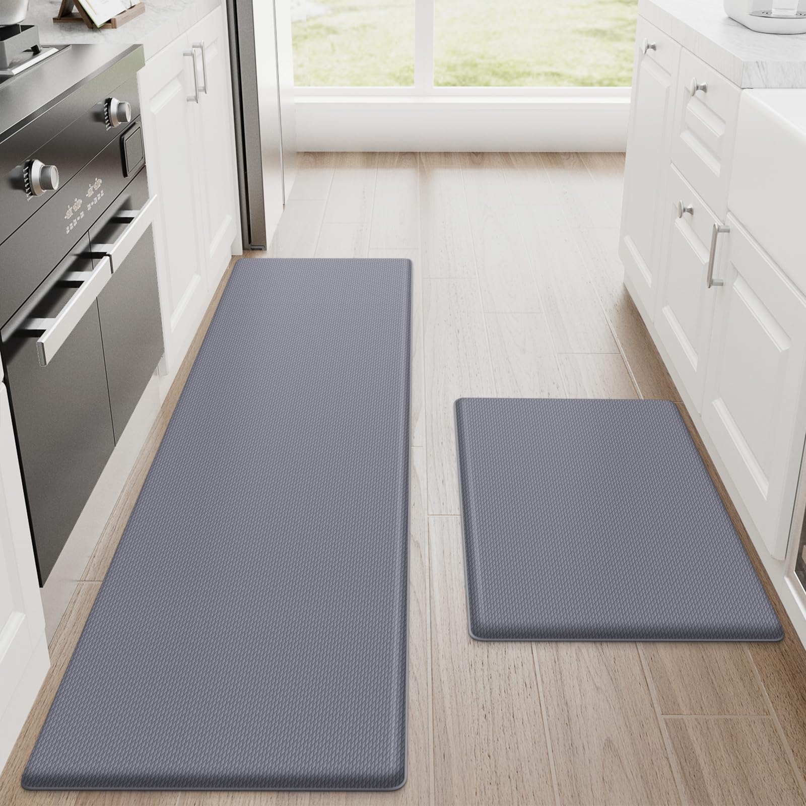 StepRite Kitchen Mats, 2PCS Kitchen Rugs, Cushioned