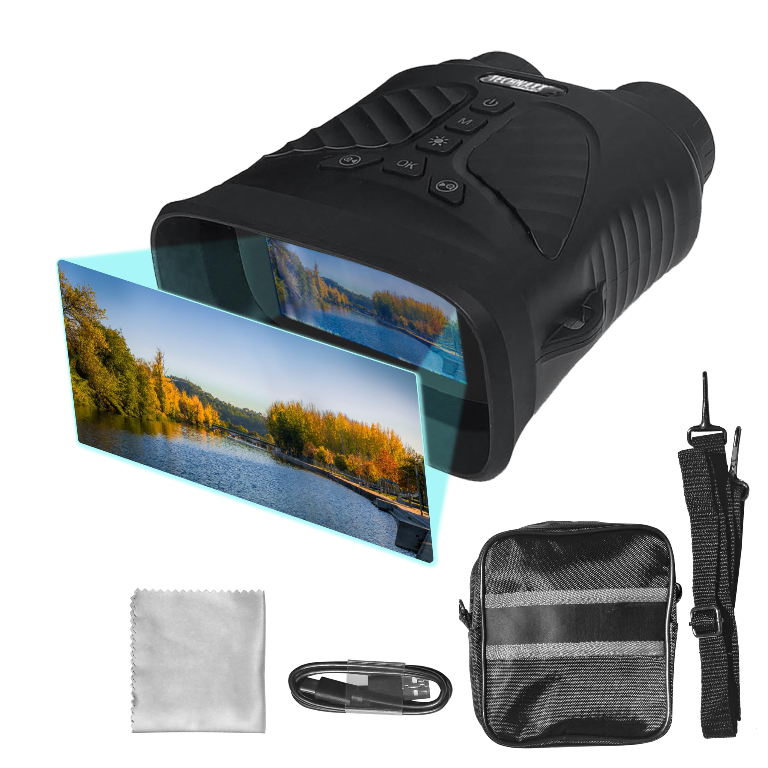 Technaxx Night Vision Device – Full HD 1080p Video&40MP Photo – 4X Optical Magnification, 8X Digital Zoom – 850nm IR LED up to 150m – 3 Inch IPS Display – 2500mAh Battery – for Hunting&Outdoor -TX-257