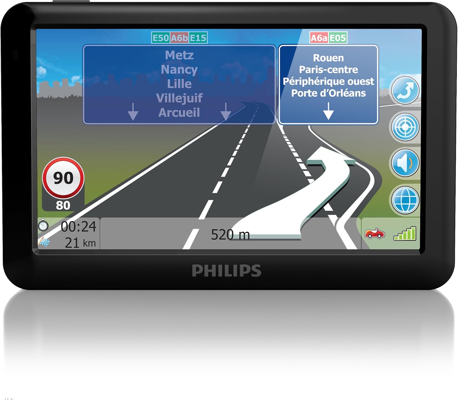 Как включить gps навигатор. Philips 520. навигатор шоу.