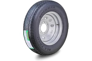 ROCKMAN Trailer Tire Wheel Assembly ST225/75R15 10-Ply E 117M 6 Lug on 5.5" PCD Silver Mod Rim