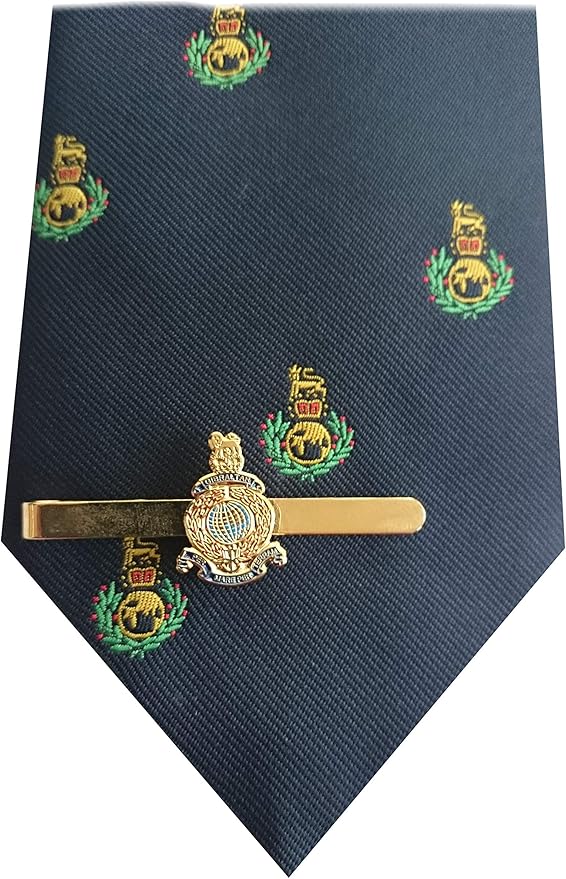Royal Marines Cap badge Motif Tie & Tie Clip Set: Amazon.co.uk: Clothing