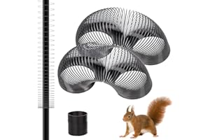 QOOWFEANIG 2 Pcs Squirrel Baffles Guard for Bird Feeders Squirrel Spring Barriers Deterrent Coil Protects Outdoor Feeder Pole