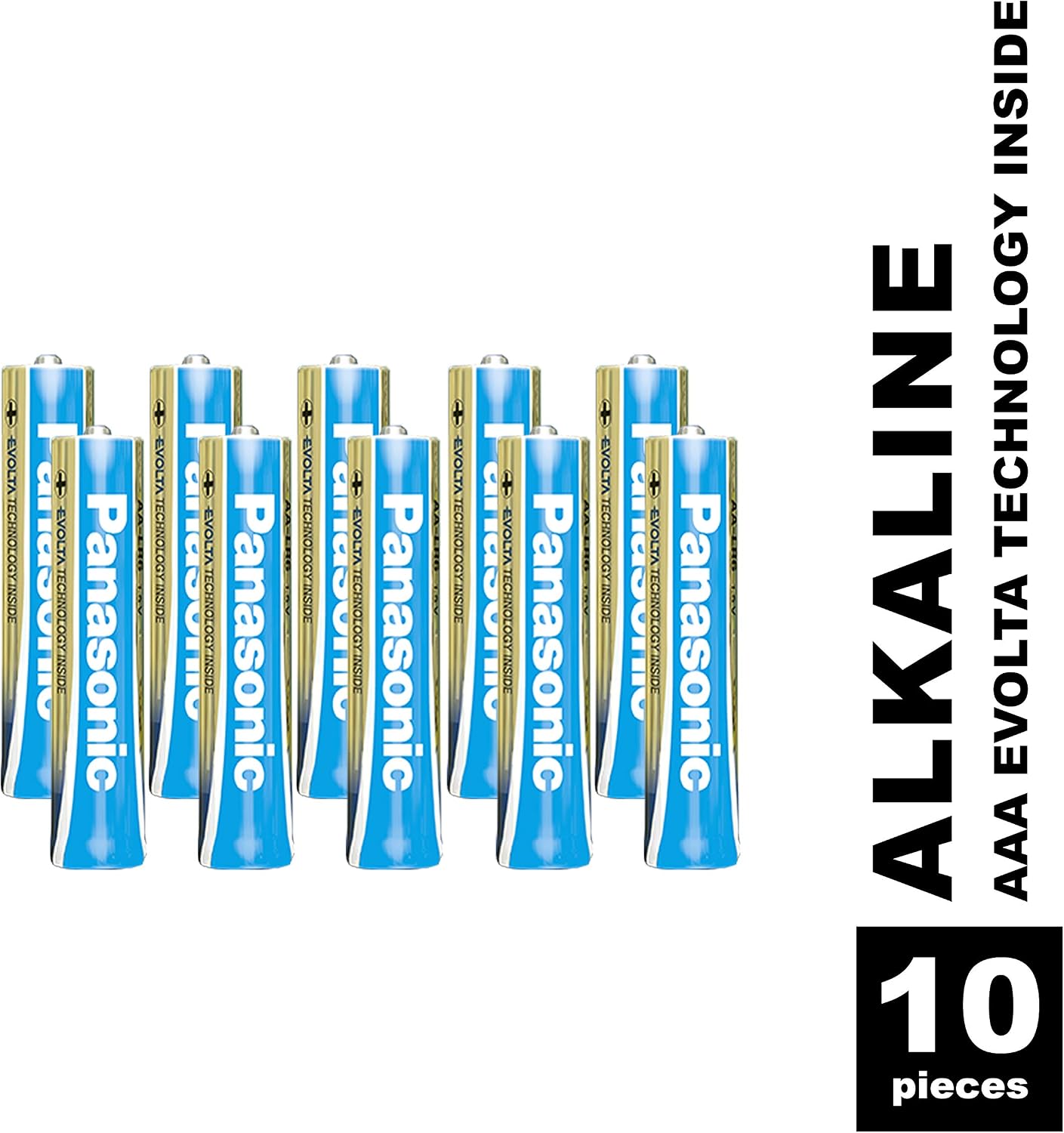 Panasonic EVOLTA Technology Inside AAA batteries, pack of 10 alkaline batteries, AAA Micro LR03 1.5V, plastic-free packaging - Image 4