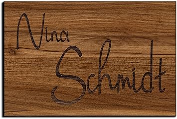 Holz Turschild Mit Gravur Namensschilder Briefkastenschild Selbstklebend Oder Mit Bohrlocher 9x6 Cm Eckig Klingelschild Turschild Fur Die Haustur Mit Namen Amazon De Baumarkt