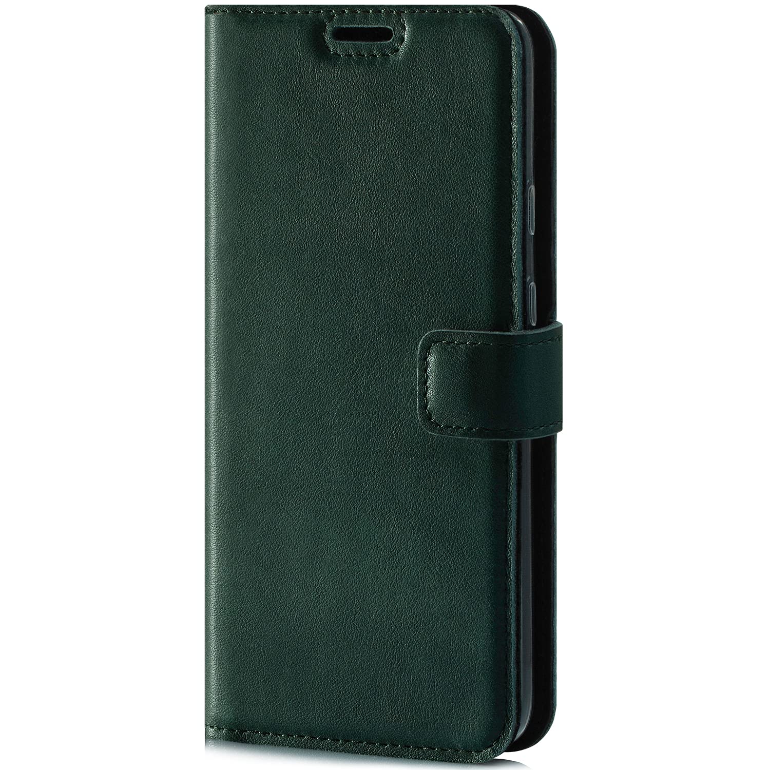 SURAZO Leather Wallet Mobile Phone Case Compatible with Apple iPhone 12 - Flip & Fold Smartphone Case with Stand, RFID Blocker, Magnet Closure, 3 Slots for Bank Cards - Handcrafted European Leather