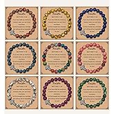 BROCC 9Pcs Cross Bracelets for Women Men Religious Cross Beaded Bracelet Christian Faith Gifts for Women Mother Girlfriend Grandma Wife with Prayers Card