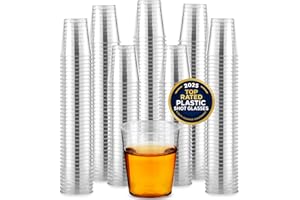 STOCK YOUR HOME 1000 Plastic Shot Glasses - 1.5 Oz Disposable Cups - 1.5 Ounce Shot Glasses - Ideal for Whiskey, Wine Tasting, Food Sampling and Sauce Dipping at Catered Events, Parties and Weddings (Clear)