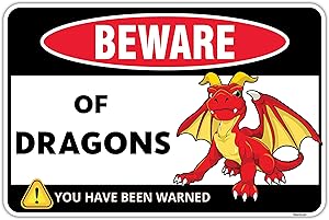 Venicor Dragon Wall Decor Sign - 8x12 Inches - Aluminum - Dragon Art Poster Decorations For Home Men - Red Dragon Gifts Stuff Accessories Decal Alarm Clock Illusion Hourglass Birthday Plush Gift Bag