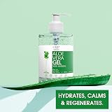 bleu & marine Bretania Organic Aloe Vera Gel 500ml Pure Natural Aftersun Face view 2