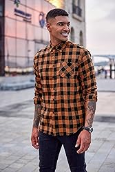 COOFANDY Men's Flannel Plaid Shirts Long Sleeve
