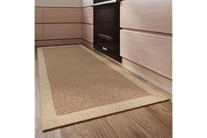 LUFEIJIASHI Large Kitchen Rugs and mats Non Slip Washable Kitchen Runner Rug Absorbent Farmhouse Style Kitchen Floor mats for in Front of Sink (Light Coffee, 20X70)