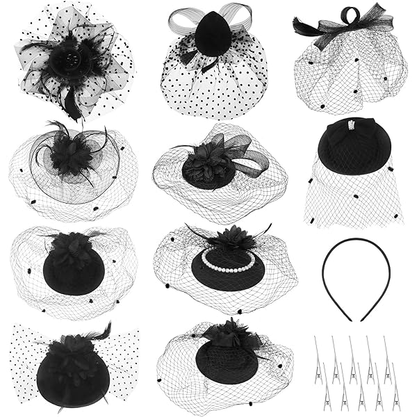 Amazon.com: Wzttdm 10Pcs Classic, Versatile Black Fascinator 
