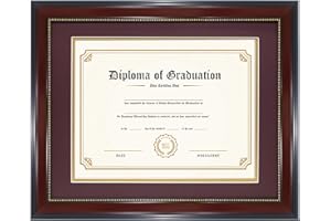 GraduatePro 8.5x11 Diploma Frame with Purple Over Gold Mat or Display 11x14 Document Without Mat, CPA License Frame, UV Prote