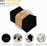 Utopia Kitchen 12 Pack Cotton Blend Cloth Napkins 50x50cm Black view 4