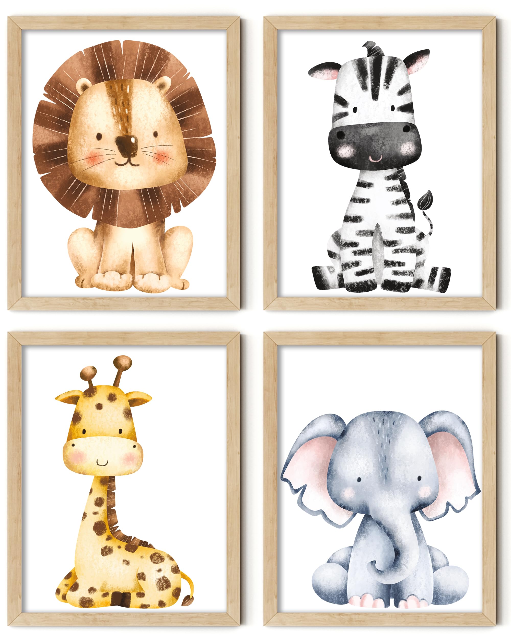 Photo 1 of Elarta Animal Prints - Safari Boys Nursery Decor (8x10 Unframed) - Jungle Animal Wall Art - Baby Boy Nursery Decor