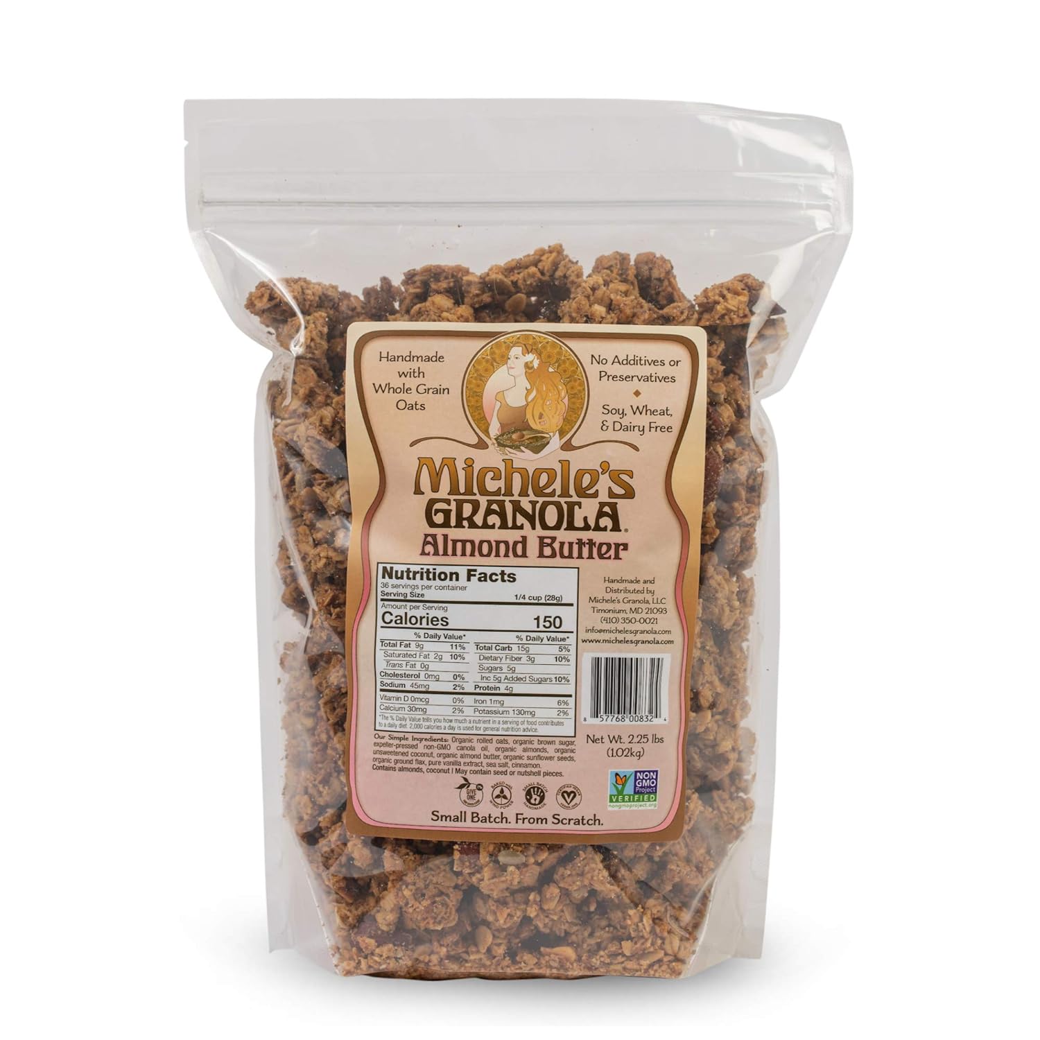 Michele's Granola Almond Butter, 2.25 LB Bulk Bag, Gluten