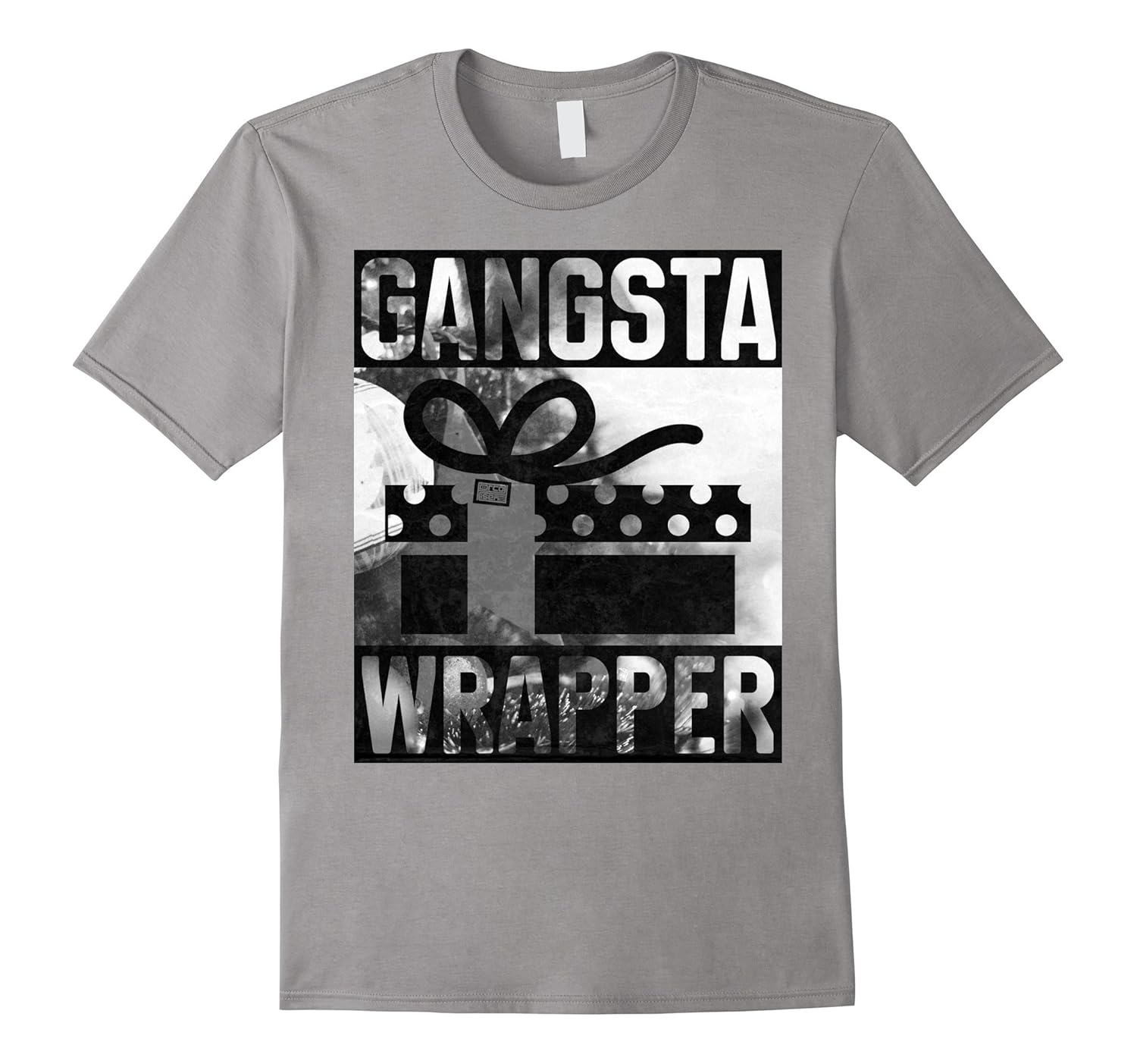 Gangsta Wrapper Gangster Rap Gift Vintage Christmas T-shirt-ANZ