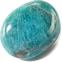 KALIFANO Amazonite Palm Stone with Healing & Calming Effects - AAA Grade High Energy Amazonita Worry Stone with Information C