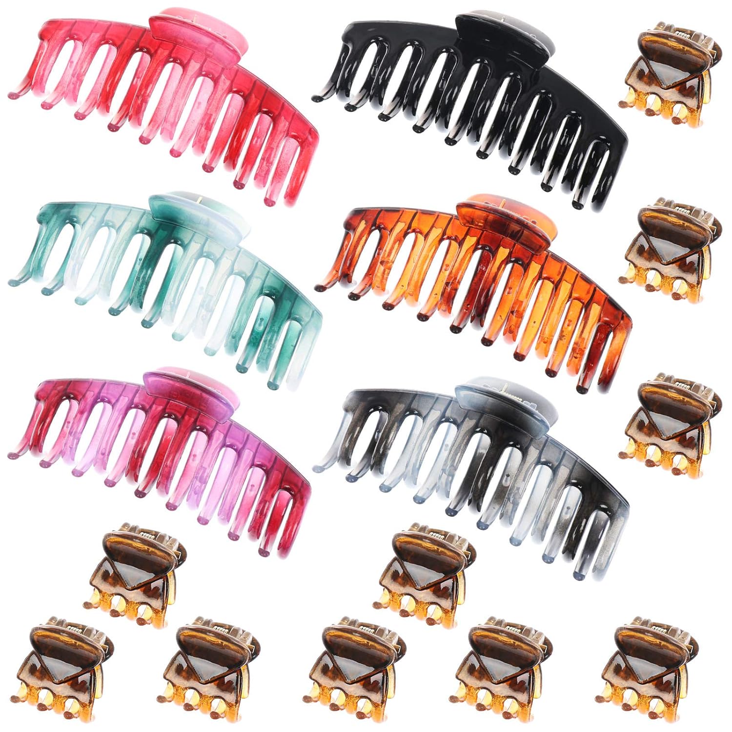 16 Pcs Large and Small Hair Claw Clips, Nonslip Hair