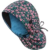 IRIS CRAFT Adjustable Working Cap with Button, Cotton Working Hat Sweatband with Ponytail Pocket Elastic Tie