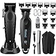 KEMEI Hair Clippers for Men, Professional Clipper and Trimmers Set, Cordless Zero Gap Trimmer for Men with LED Display, 11 Guide Combs
