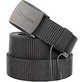 Drizzte Plus Size 47-83inch Men's Black Nylon Military Tactical Plastic Buckle Belt