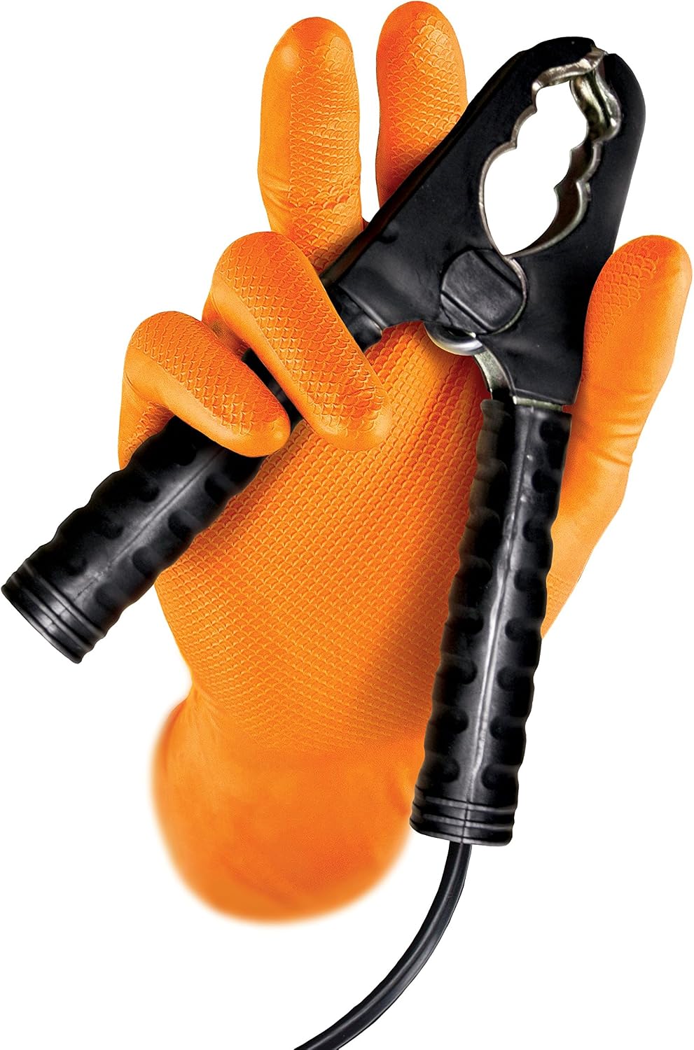 Gripster Skins Heavy Duty Nitrile Disposable Gloves - 50 Pack/25 works - Orange - Extra Large (Size 10), L (Pack of 25) - Image 5