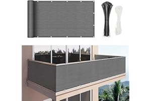 Duerer Balcony Screen Privacy Fence Cover 2.5' x 10' Anthracite Fence Netting Mesh Shade Cloth Fabric UV Protection for Apart
