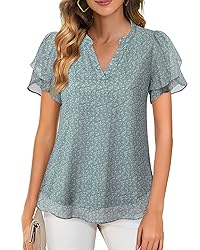 Lotusmile Floral Tops - Dressy & Casual Chiffon