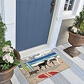 Liora Manne FrontPorch Indoor/Outdoor Hand Tufted Durable Area Rug - Transitional Graphic Coastal Ocean Colorful (Dog Beach B