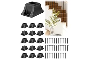 16 Pack Flat Shoes Shoes with Screw, Stair Baluster Shoes Flat Angle Use for 1/2" Square Iron Balusters, Easy-Install Interio