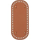 PATIKIL PU Leather Bag Bottom Shaper 8.7x3.9 Inch, Oval Knitting Crochet Bags Bottom Pad Base with Holes & Nails for DIY Handbag Shoulder Bags Purse Making Supplies, Brown