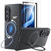 Hoerrye for Samsung Galaxy Z Fold 8 Ultra Case - Magnetic 360&deg; Ring Stand | Carbon Fiber Texture, N52 Magnetic Hold, Compatible for MagSafe, Military-Grade Protection, Includes 2 HD Screen Protectors