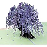 Paper Love 3D Wisteria Tree Pop-Up Cards, Gift for Valentines Day, Birthday, Anniversary, Thank You, Get Well, All Occasions - 5" x 7" Cover - Includes Envelope and Note Tag